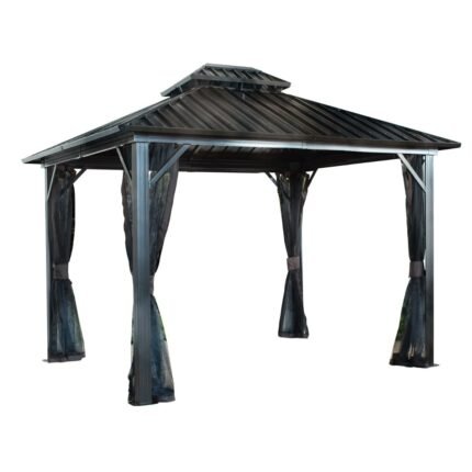 Genova II Aluminum Double Roof Gazebo 12 x 14 ft | Sojag